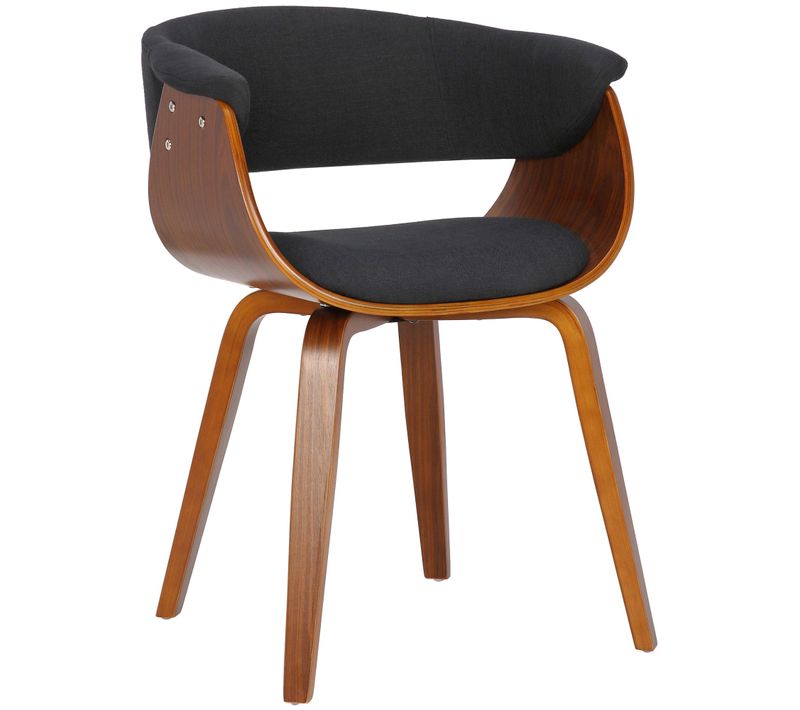 Chaise De Bureau Salle à Manger Style Scandinave Avec Revêtement En Tissu Noir Cadre En Bois Coule