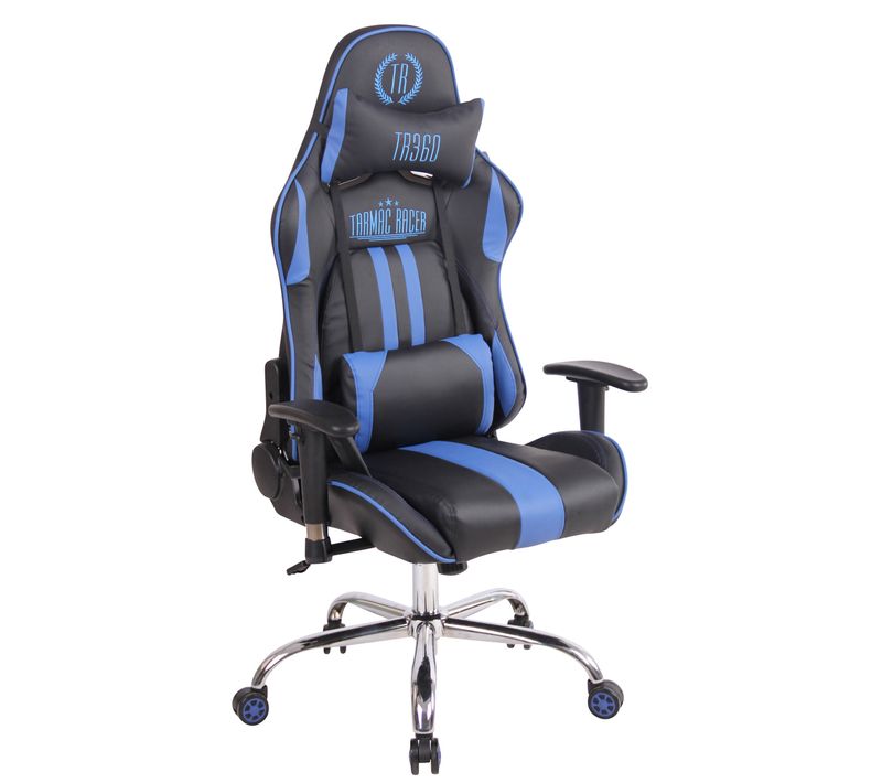 Fauteuil De Bureau Gamer Design Sportif Fonction De Massage Chauffant Avec Coussins En Pvc Noir