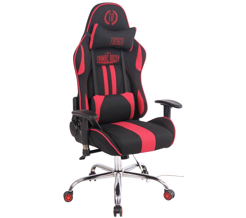 Fauteuil De Bureau Gamer Design Sportif Fonction De Massage Chauffant Avec Coussins En Tissu Noir