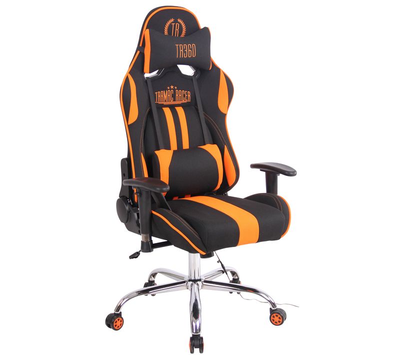 Fauteuil De Bureau Gamer Design Sportif Fonction De Massage Chauffant Avec Coussins En Tissu Noir