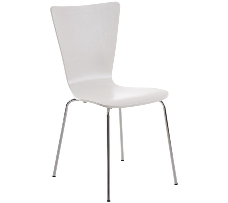 Chaise De Cuisine Salle à Manger X1 Empilable En Bois Blanc Et Structure Stable à Quatre Pieds En
