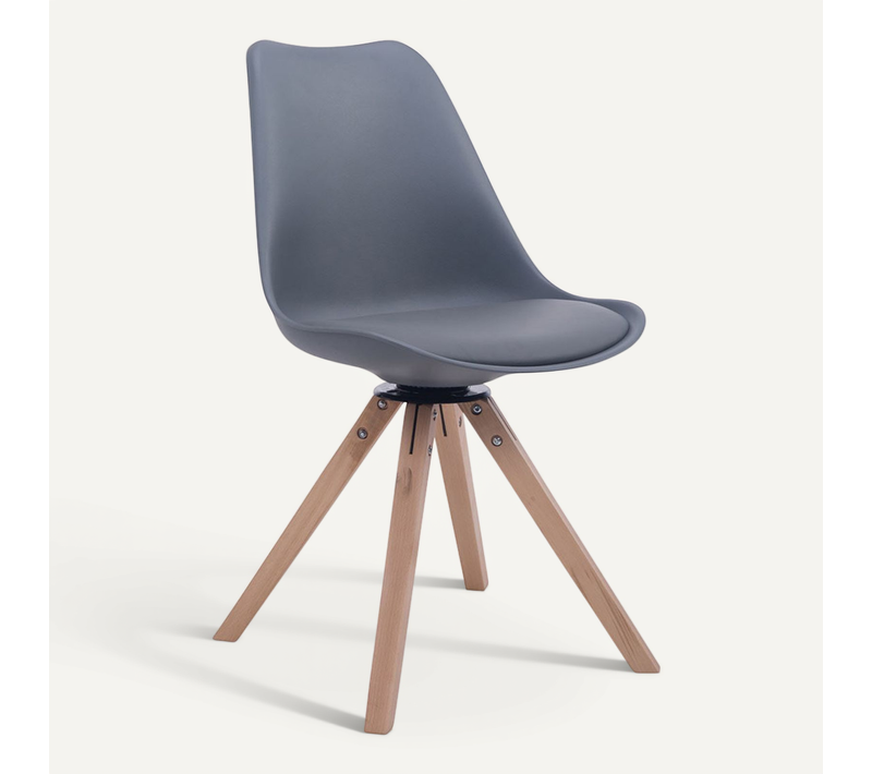 Chaise De Salle à Manger X1 Chaise Visiteur Assise Pivotant à 360° En Pvc Et Plastique Gris Piètem
