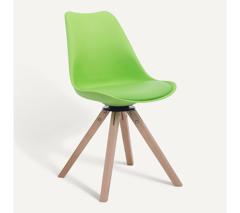 Chaise De Salle à Manger X1 Chaise Visiteur Assise Pivotant à 360° En Pvc Et Plastique Vert Piètem