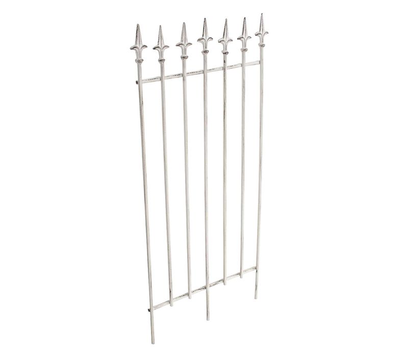 Treillis Support Pour Plantes Grimpantes Décoration De Jardin En Métal Blanc Vieilli 10_0003872