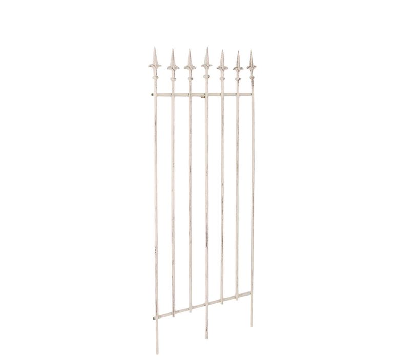 Treillis Support Pour Plantes Grimpantes Décoration De Jardin En Métal Crème Vieilli 10_0003877