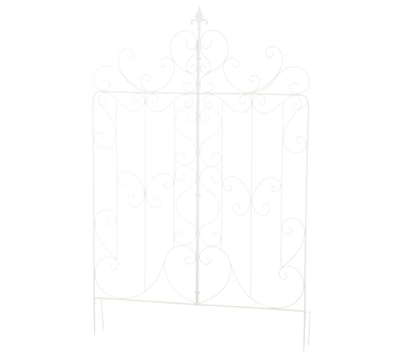 Treillis Décoration De Jardin Rosier Plantes Grimpantes 133 Cm En Métal Blanc 10_0003889