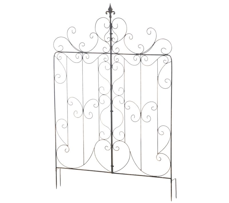 Treillis Décoration De Jardin Rosier Plantes Grimpantes 133 Cm En Métal Bronze 10_0003890