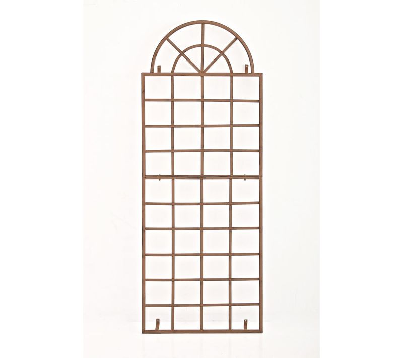 Treillage Tuteur Mural 180 X 70 Cm Décoration De Jardin Plantes Grimpantes En Métal Marron Vielli