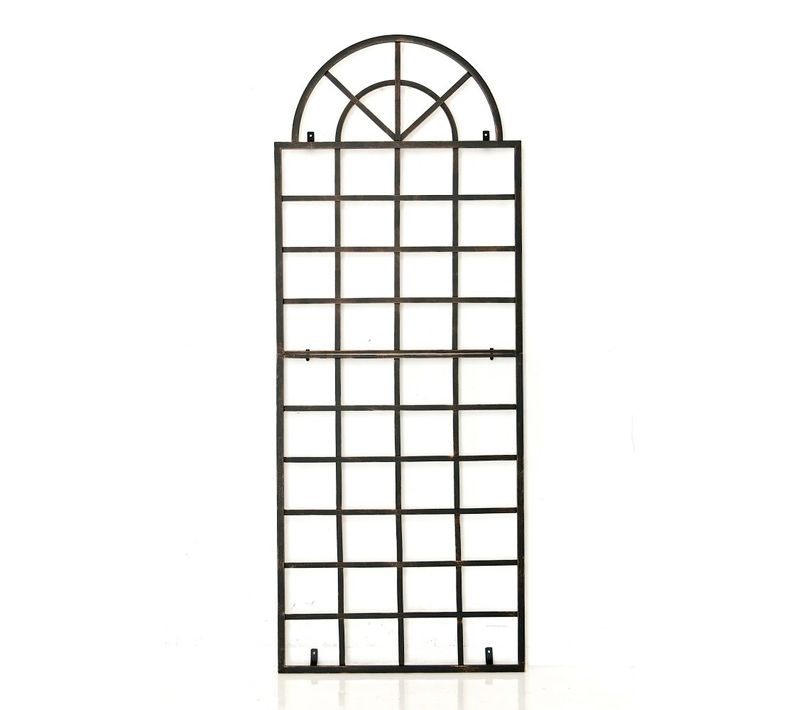 Treillage Tuteur Mural 180 X 70 Cm Décoration De Jardin Plantes Grimpantes En Métal Bronze 10_0003