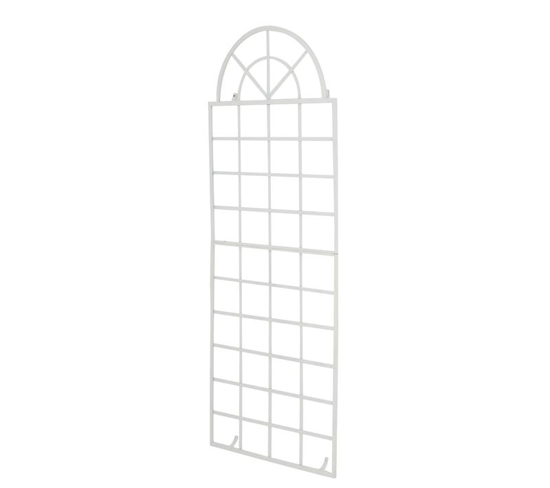Treillage Tuteur Mural 180 X 70 Cm Décoration De Jardin Plantes Grimpantes En Métal Blanc 10_00039