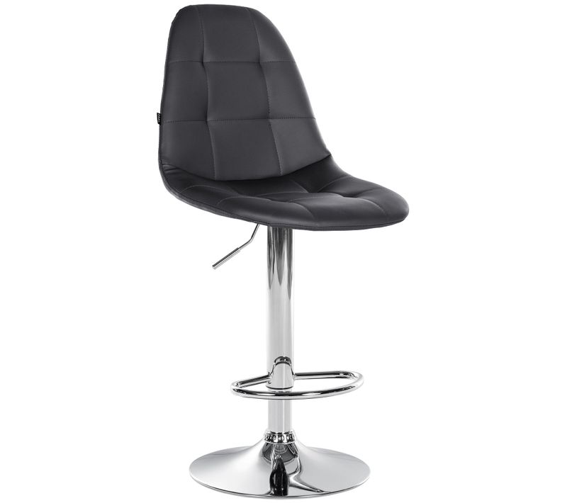 Tabouret De Bar X1 Avec Repose-pieds Hauteur Réglable Pivotant Assise En Pvc Noir Cadre Métallique