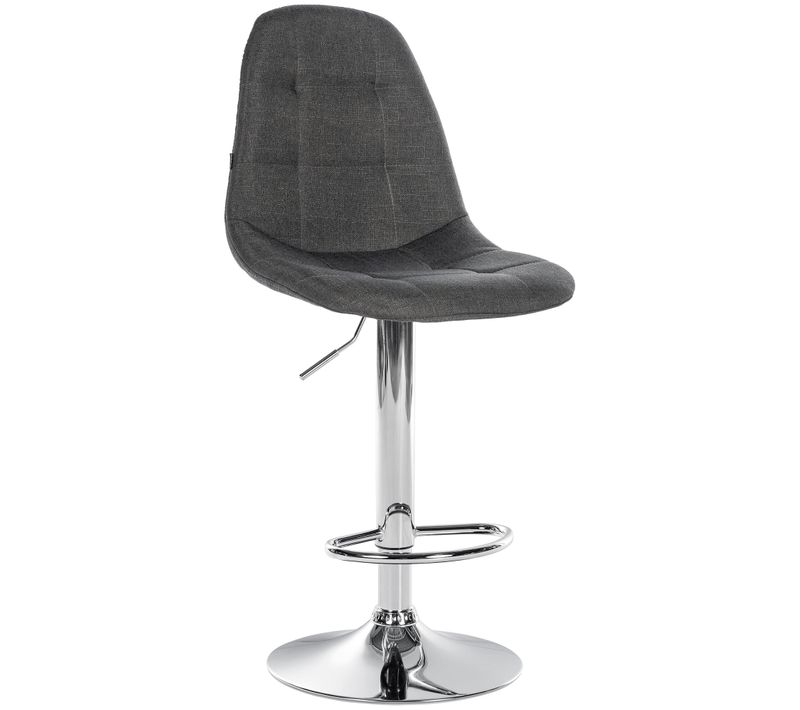 Tabouret De Bar X1 Avec Repose-pieds Hauteur Réglable Pivotant Assise En Tissu Gris Foncé