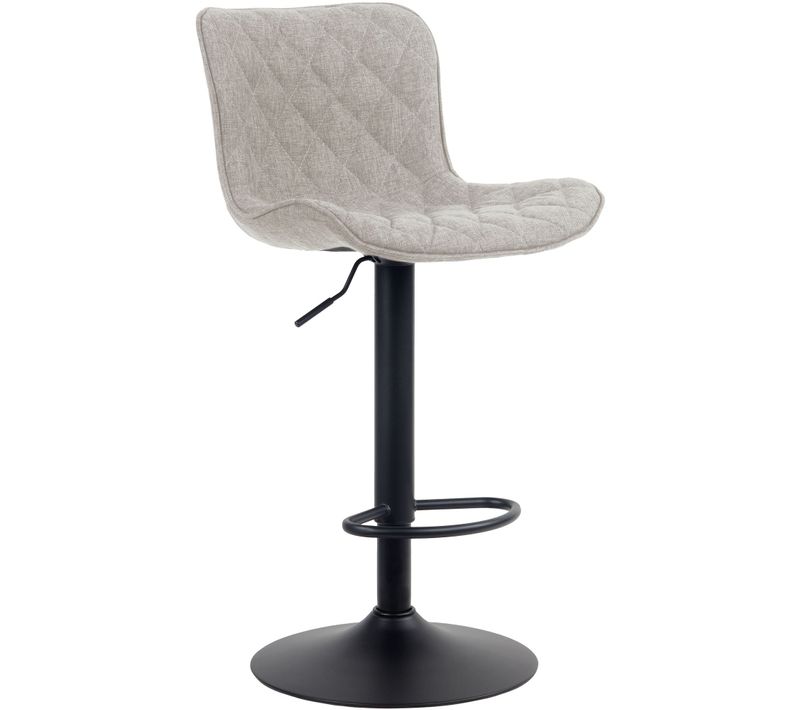 Tabouret De Bar X1 Coutures Décoratives Pied Trompette Hauteur Réglable En Métal Noir