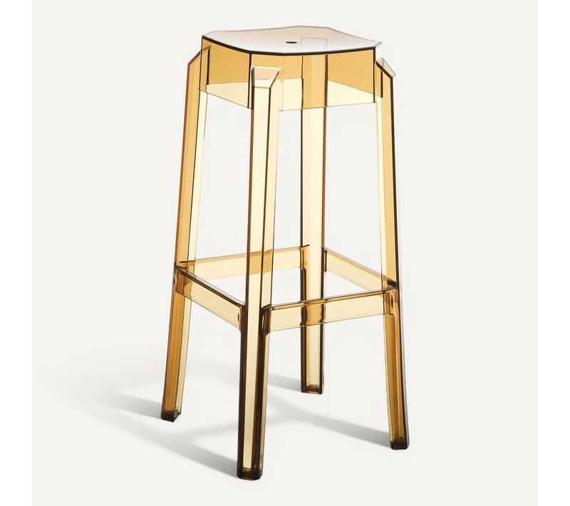 Tabouret De Bar X1 Intérieur Ou Exterieur Design Moderne Plastique Couleur Ambre Transparent 10_00