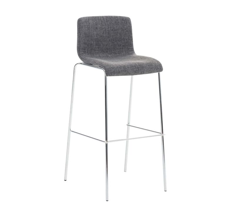 Tabouret De Bar Classique X1 Avec Repose-pieds Et Quatre Pieds Stable En Métal Assise En Tissu