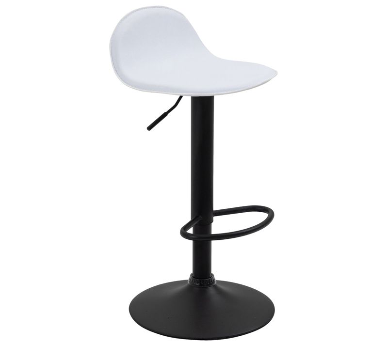 Tabouret De Bar X1 Confortable Et élégant En Métal Et Pvc Blanc 10_0005072