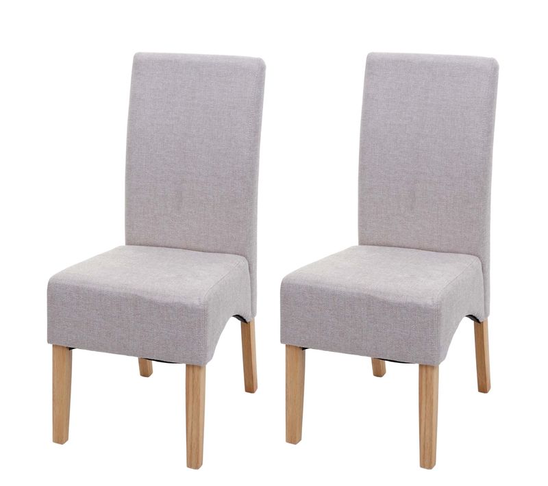 Lot De 2 Chaises De Salle à Manger Cuisine Latina Design Élégant Tissu Crème Beige 04_0000243