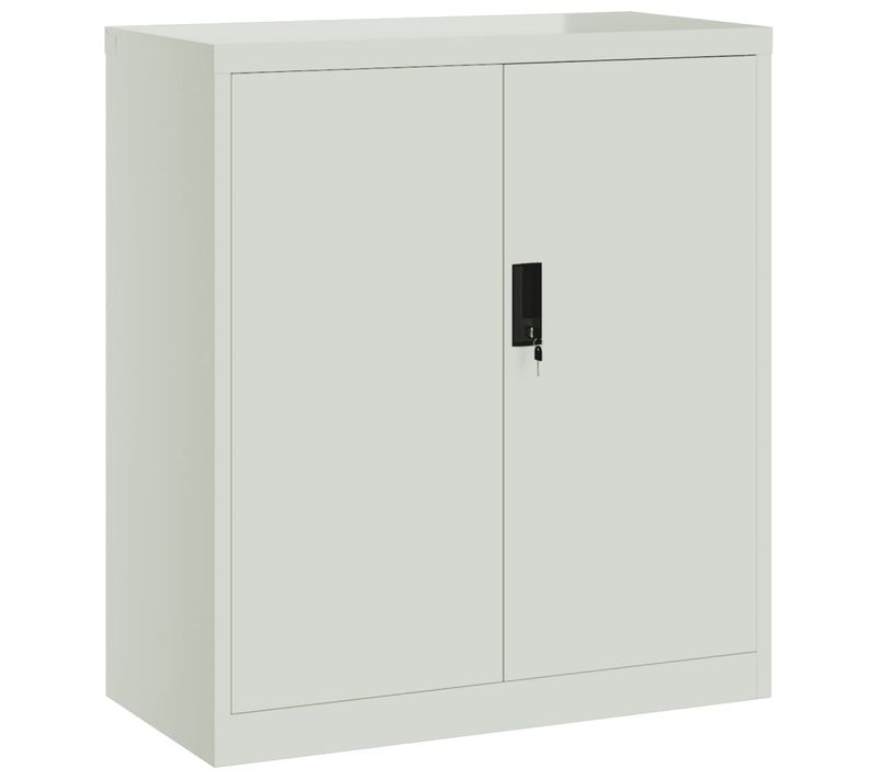 Caissons à Tiroirs Meuble De Bureau Portes Verrouillables 79 X 40 X 90 Cm Acier Gris Dec024538