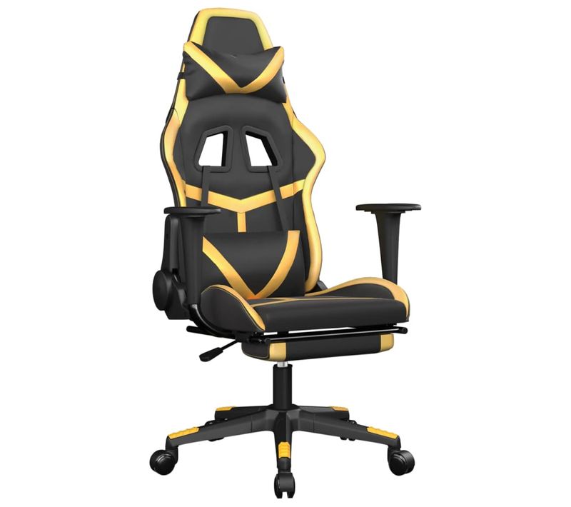 Fauteuil De Bureau Chaise Gaming Fonction De Massage Avec Coussin Lombaire Avec Repose-pieds