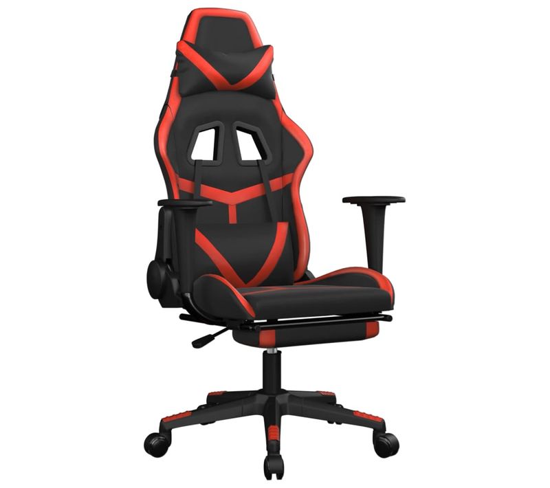 Fauteuil De Bureau Chaise Gaming Fonction De Massage Avec Coussin Lombaire Avec Repose-pieds