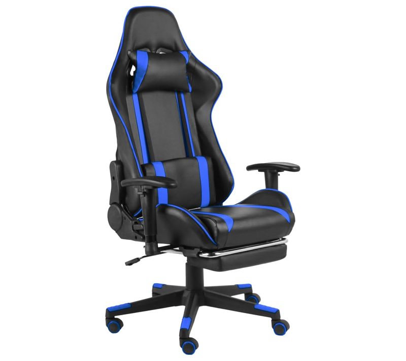 Fauteuil De Bureau Chaise Gaming Sur Roulettes Dossier Inclinable Pivotante Avec Repose-pieds