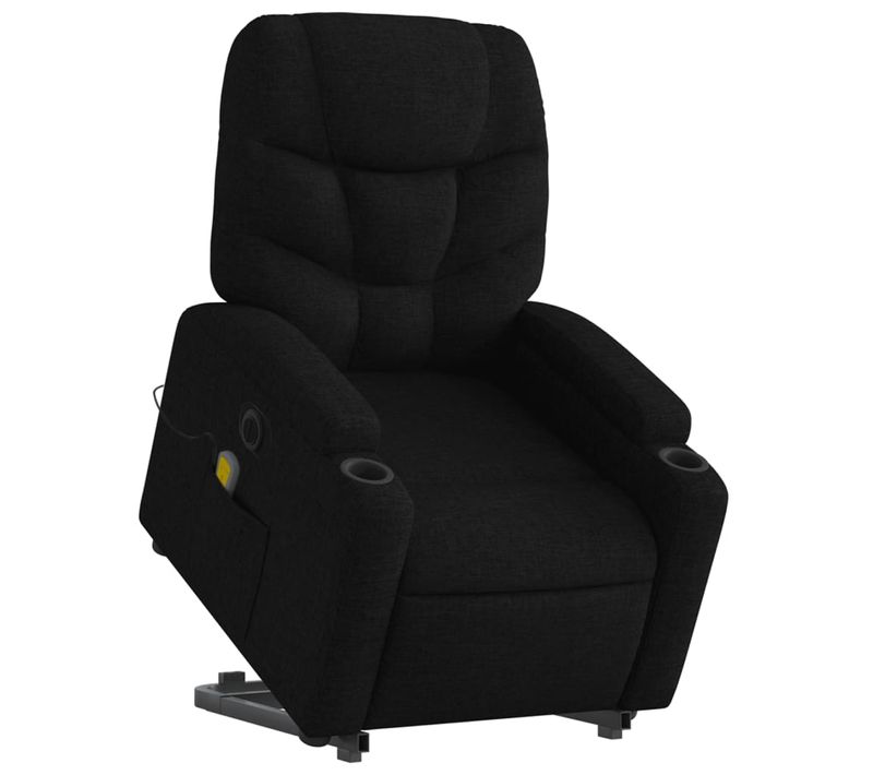 Fauteuil De Relaxation Fonction Massage Et Inclinable Fonction De Levage Électrique En Tissu Noir