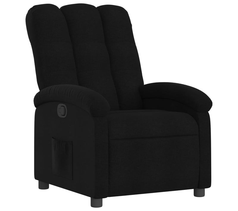 Fauteuil Relax TV Rembourrage Confortable Fonction D'inclinaison Manuelle En Tissu Noir Dec028118