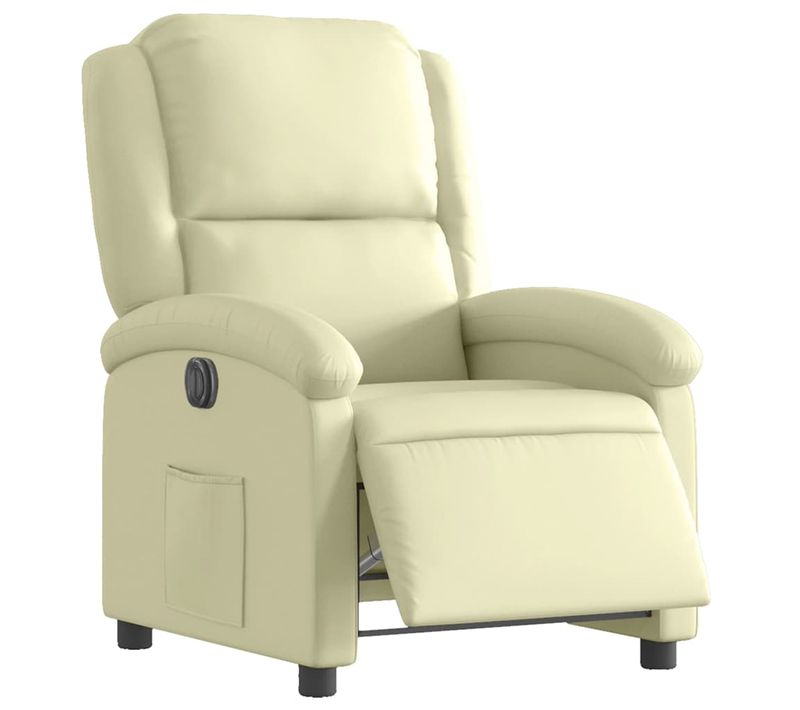 Fauteuil Relax TV Fonction De Levage Électrique Très Confortable En Cuir Véritable Crème Dec028255