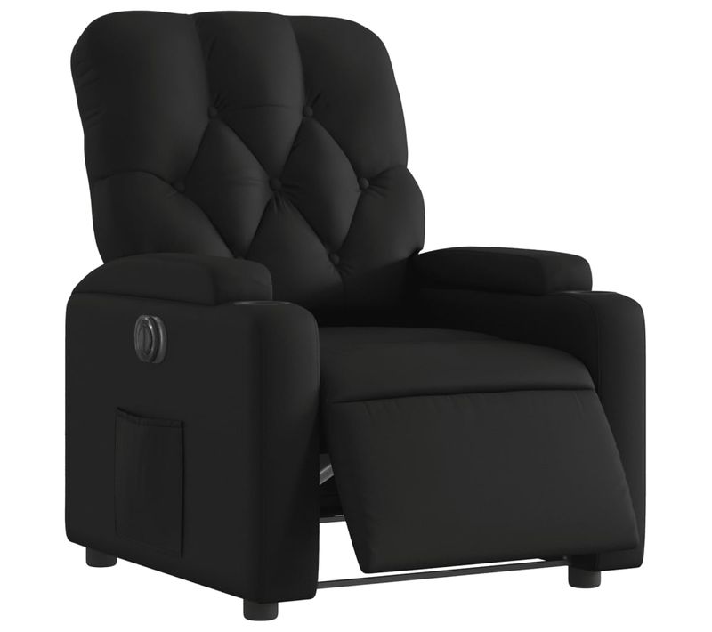 Fauteuil Relax TV Fonction D'inclinaison Électrique Très Confortable En Pvc Noir Dec028477