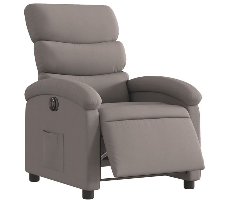 Fauteuil Relax TV Fonction D'inclinaison Électrique Très Confortable En Tissu Taupe Dec028579