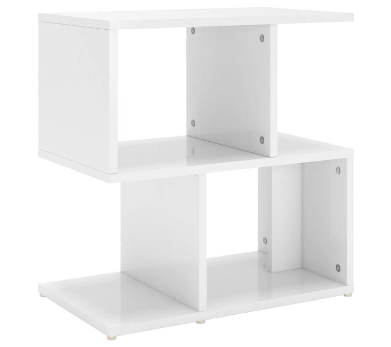 Table De Chevet Bout De Canapé Meuble D'appoint 50 X 30 X 51,5 Cm Bois D'ingénierie Blanc Brilliant