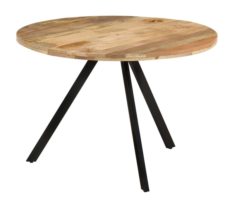 Table De Salle à Manger Design Industriel Moderne 110 X 75 Cm Bois De Manguier Massif Et Fer Dec03