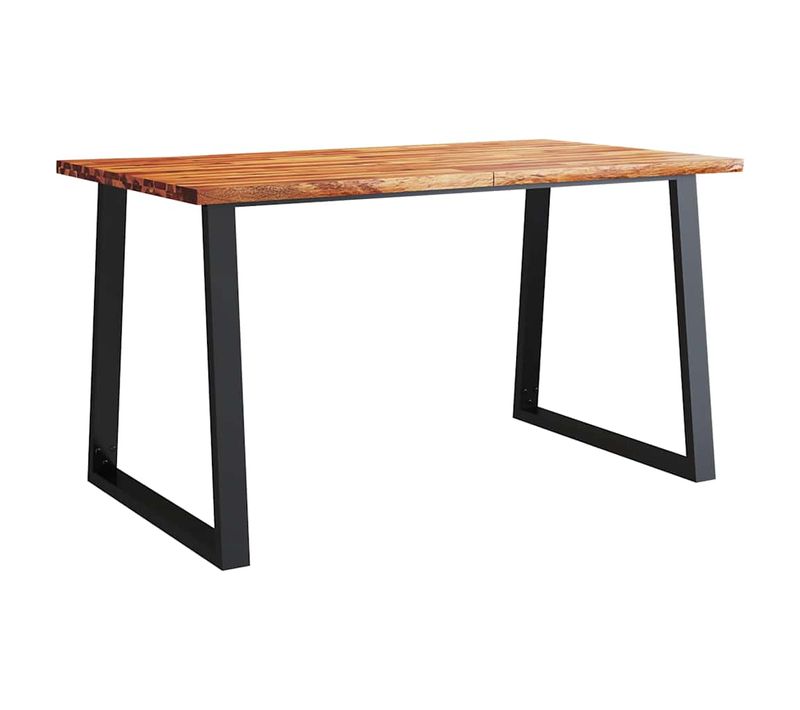 Table De Salle à Manger Design Industriel 140 X 80 X 75 Cm Bois D'acacia Et Acier Dec036714