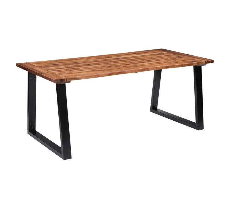 Table De Salle à Manger Design Industriel 180 X 90 Cm Bois D'acacia Massif Avec Finition à L'huile