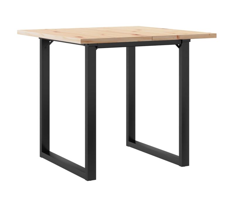 Table De Salle à Manger Cuisine Design Industriel 80 X 80 X 75,5cm Bois De Pin Massif Et Acier Dec