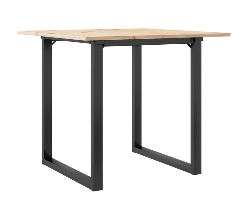 Table De Salle à Manger Design Industriel 90 X 90 X 75 Cm Bois De Pin Massif Et Acier Dec036798