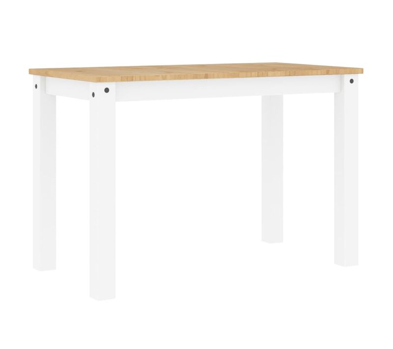 Table De Salle à Manger Design Moderne 117 X 60 X 75 Cm Bois Massif De Pin Blanc Et Miel Dec036900