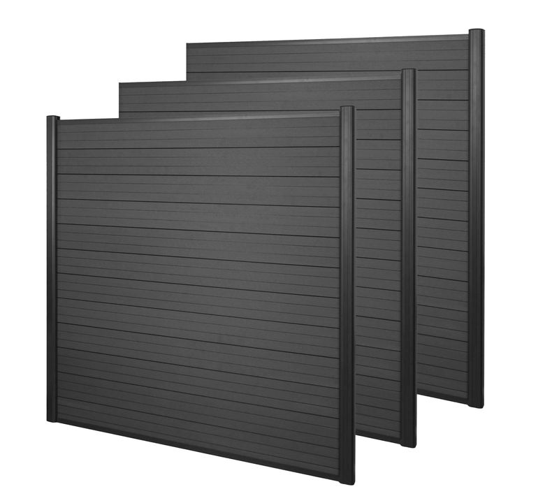 Brise Vue Wpc Sarthe Clôture Protection Vent Poteau X Aluminium Lot De 3 5 6 M Anthracite 04_00059
