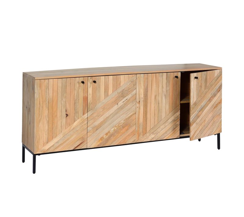 Buffet Avec 4 Portes Et 4 étagères Bois De Manguier 79x176x42 Cm 04_0005990