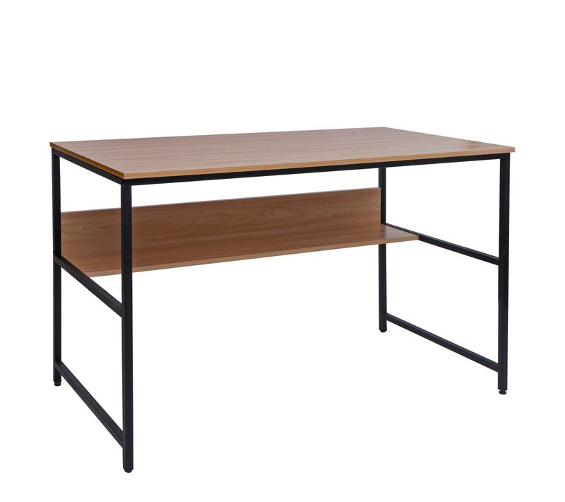 Bureau Table D'ordinateur Espace De Rangement Sous Le Plateau De Table 120x60 Cm En Mdf