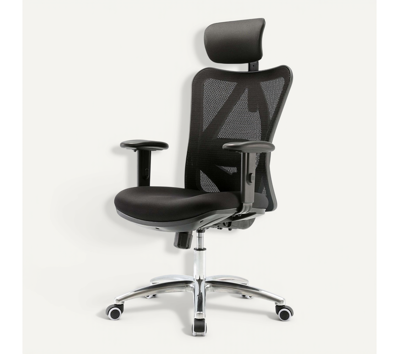 Fauteuil De Bureau Support Lombaire Ergonomique Réglable Sur 3 Positions En Maille Noir 04_0006214
