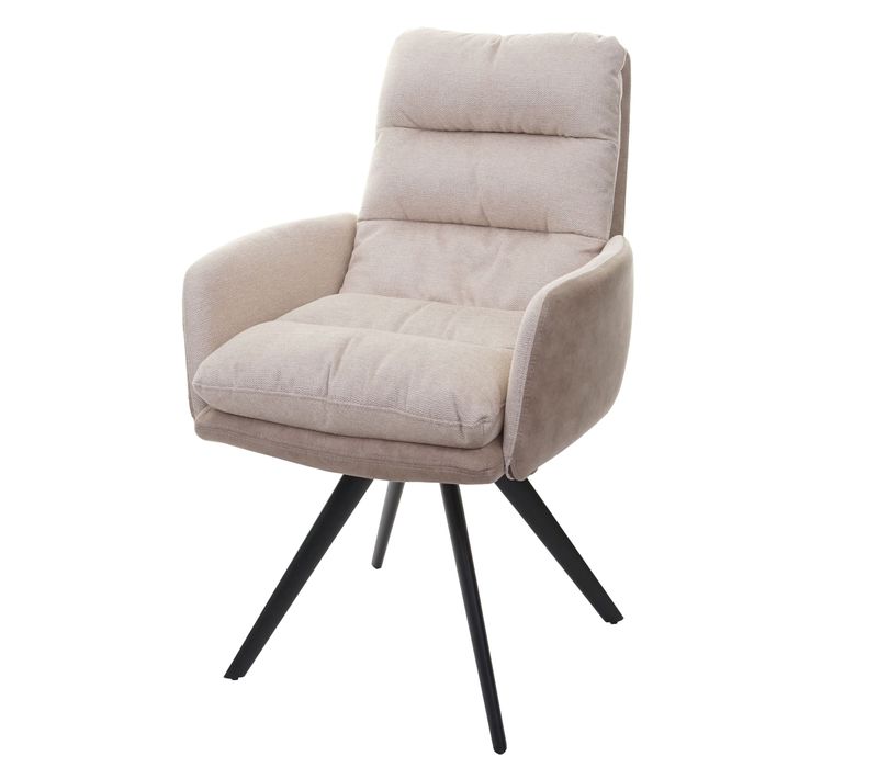 Chaise De Salle à Manger Chaise De Cuisine Pivotante Position Automatique Tissu/textile Crème Avec