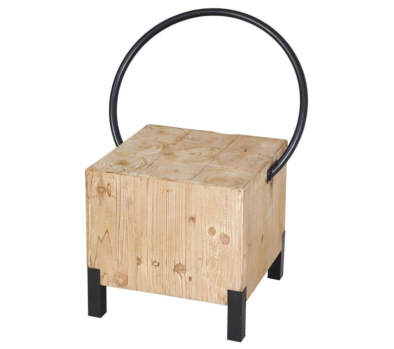 Chaise De Salle à Manger Tabouret Desgn Industriel En Métal Et Bois Massif 04_0006343