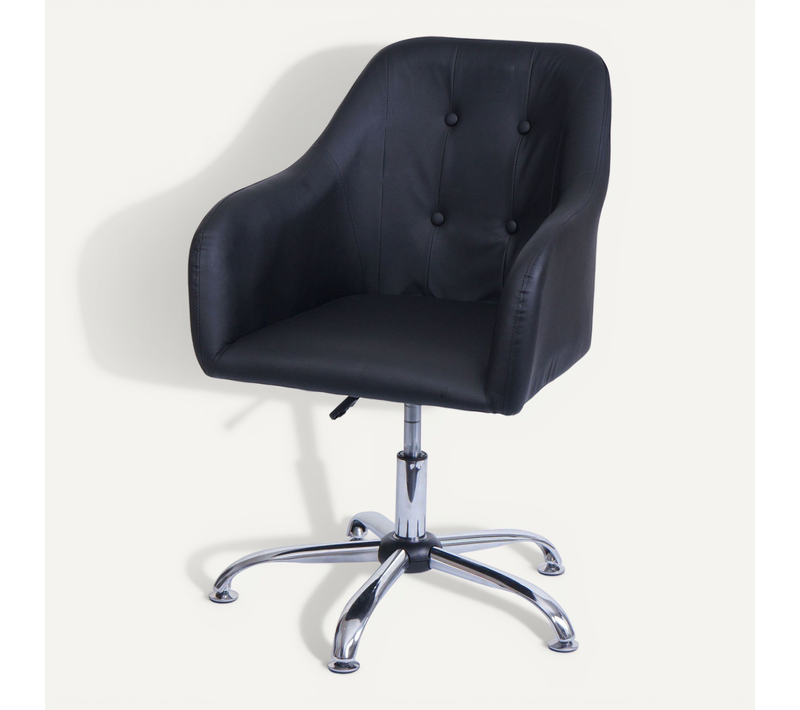 Chaise De Salle à Manger Fauteuil De Bureau Avec Accoudoir Siège Rotatif Réglable En Hauteur Métal