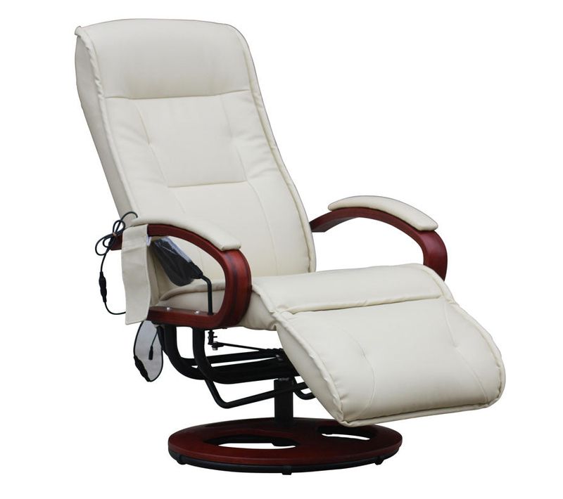 Fauteuil De Relaxation Avec Fonction Massage En 8 Points 3 Niveaux D'intensité En Cuir Crème 04_00