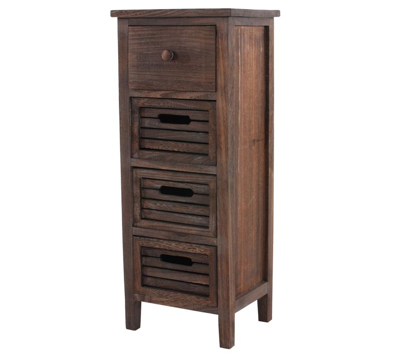 Commode Meuble à Tiroirs 4 Tiroirs 74x30x25 Cm Aspect Vintage Marron 04_0006536