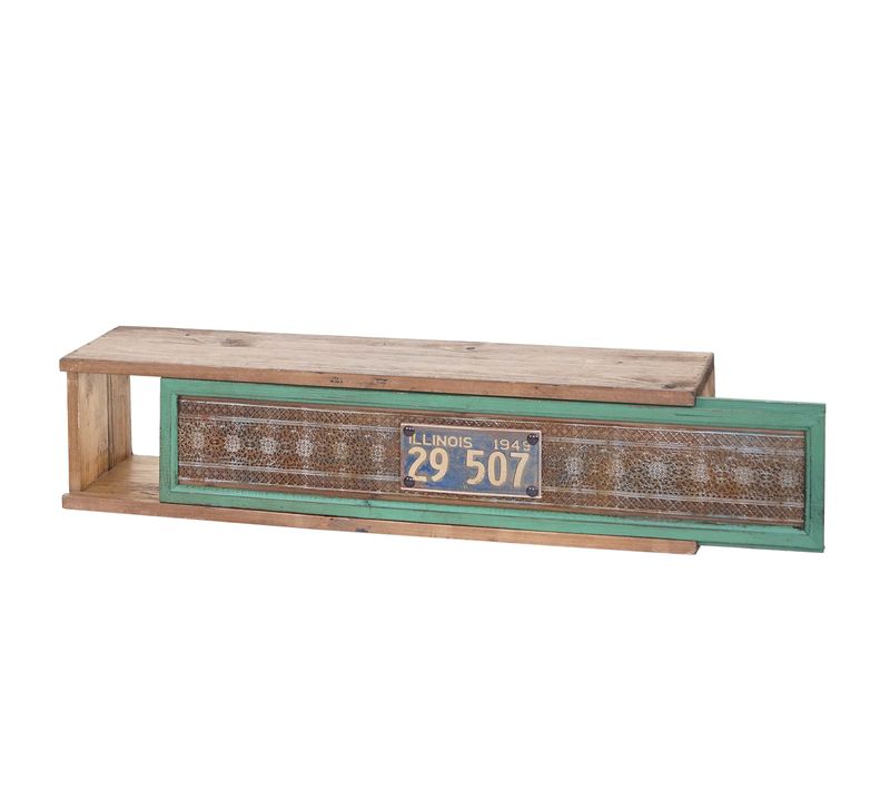 Étagère Murale Étagère Suspendue En Bois Massif De Pin Style Vintage Patchwork 65 X 16 X 13 Cm 04_