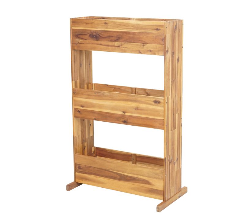 Etagère Jardinière Surélevée Décoration Balcon Terrasse 115x71x40 Cm Pour Extérieur En Bois
