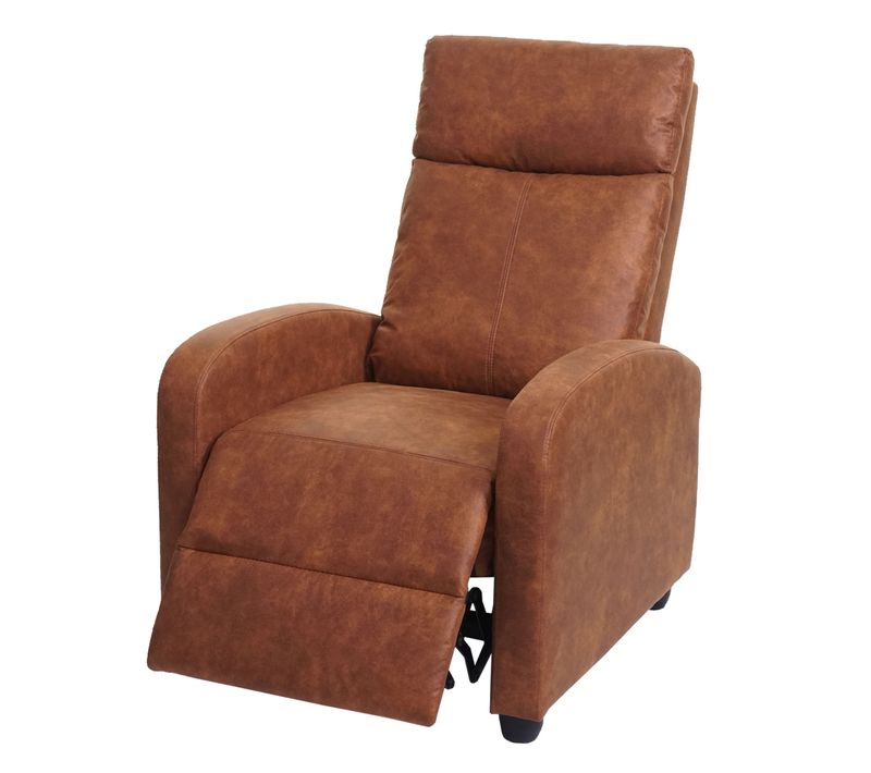 Fauteuil TV Relaxation Fonction Inclinable Réglable En Tissu Vintage Imitation Daim 04_0006880