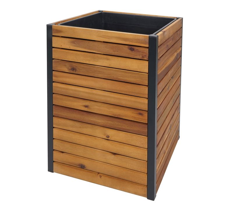 Jardinière Pot De Fleurs Pour Extérieur En Bois D'acacia 60 X 42 X 42 Cm Marron 04_0007217